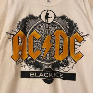 Y2K AC/DC Black Ice T-Shirt Retro Rock METAL BAND Official Tour Merch Size L